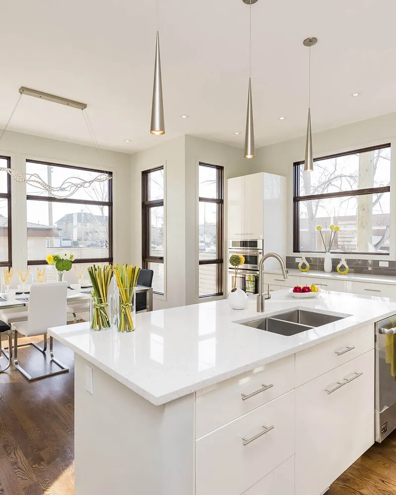 Beautifully designed interior in a modern kitchen